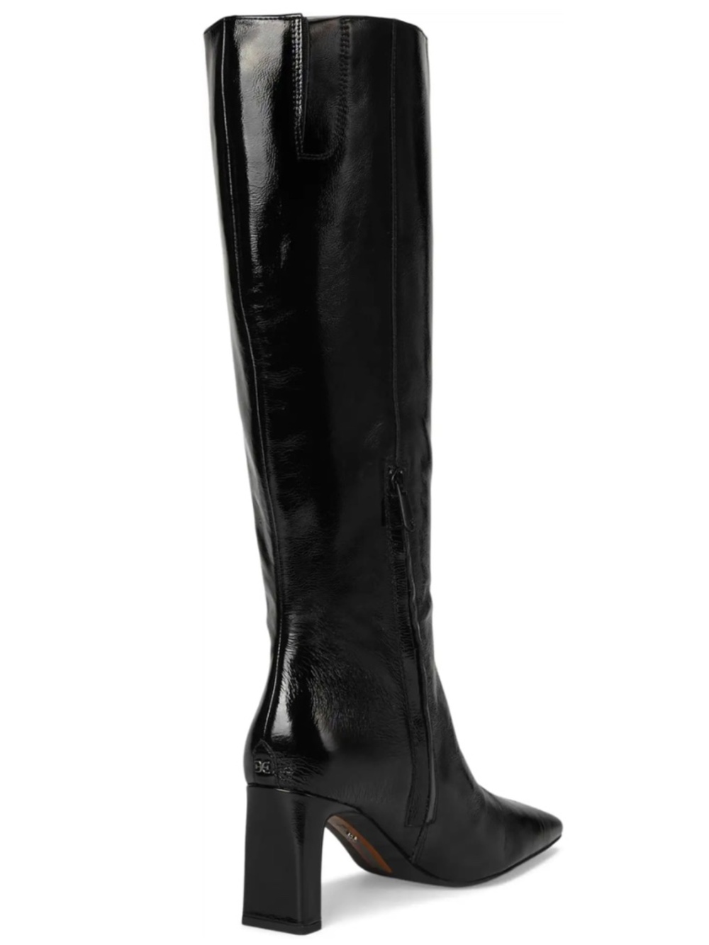 SAM EDELMAN NIB SYLVIA2 BLACK CRINKLE LEATHER KNEE HIGH BOOT. SIZE 9.5M - Picture 5 of 12